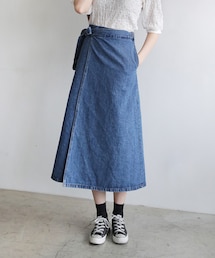 DHOLIC | コットンラップロングスカート(デニムスカート)