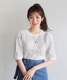 DHOLIC | リンクルハーフスリーブTシャツ(Tシャツ/カットソー)