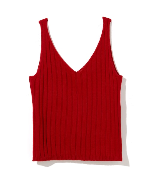 GRL（グレイル）の「リブニットキャミソール（キャミソール・レディース・ブルー/ブラック/レッド/ベージュ/からし/ピンク/ネイビー/ラベンダー/キャメル/ダークオレンジ/グレープ/モカ・M）」の11枚目の写真