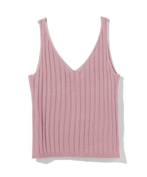 GRL（グレイル）の「リブニットキャミソール（キャミソール・レディース・ブルー/ブラック/レッド/ベージュ/からし/ピンク/ネイビー/ラベンダー/キャメル/ダークオレンジ/グレープ/モカ・M）」の10枚目の写真