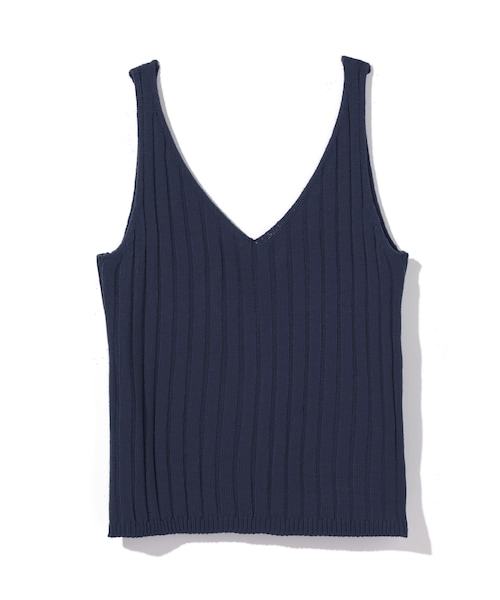 GRL（グレイル）の「リブニットキャミソール（キャミソール・レディース・ブルー/ブラック/レッド/ベージュ/からし/ピンク/ネイビー/ラベンダー/キャメル/ダークオレンジ/グレープ/モカ・M）」の6枚目の写真