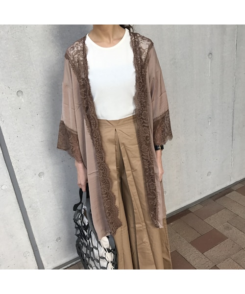 copine(コピン)の「ヴィンテージサテンレース付きガウン(4color)【クリックポスト対象商品】(カーディガン/ボレロ・レディース・その他)」の2枚目の写真