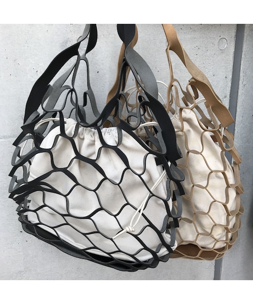 copine(コピン)の「再入荷!フェイクレザーネットバッグ(3color)(ハンドバッグ・レディース・その他)」の1枚目の写真