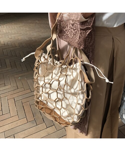copine(コピン)の「再入荷!フェイクレザーネットバッグ(3color)(ハンドバッグ・レディース・その他)」の12枚目の写真