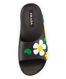 PRADA❤︎サンダル❤︎VERNICE FLOWER Prada cream purple Vernice Donna Vernice Flower flat sandal