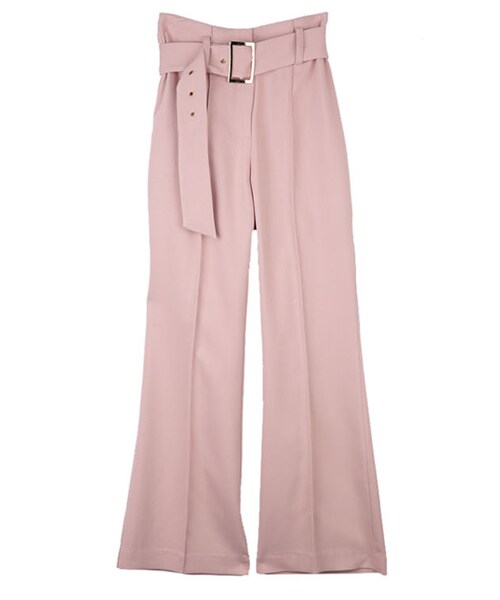 DINT（ディント）の「ビビスリムピンタックスレックスパンツ（ベルトset）（スラックス・レディース・블루/화이트/블랙/핑크・S/M）」の5枚目の写真