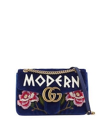 GUCCI | Gucci GG Marmont Modern Velvet Shoulder Bag, Cobalt(ショルダーバッグ)
