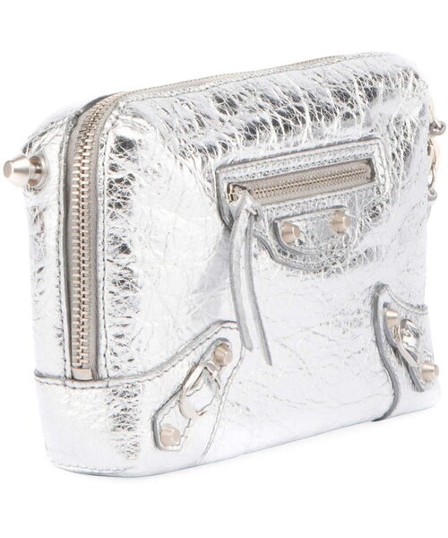 BALENCIAGA(バレンシアガ)の「Balenciaga Classic Reporter XS Chain Lamb Leather Crossbody Bag(ショルダーバッグ・レディース・Silver・One Size)」の3枚目の写真