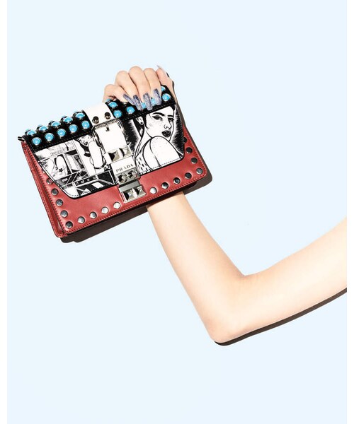 PRADA(プラダ)の「Prada Prada Comic-Print Etiquette Shoulder Bag(ショルダーバッグ・レディース・White・One Size)」の4枚目の写真