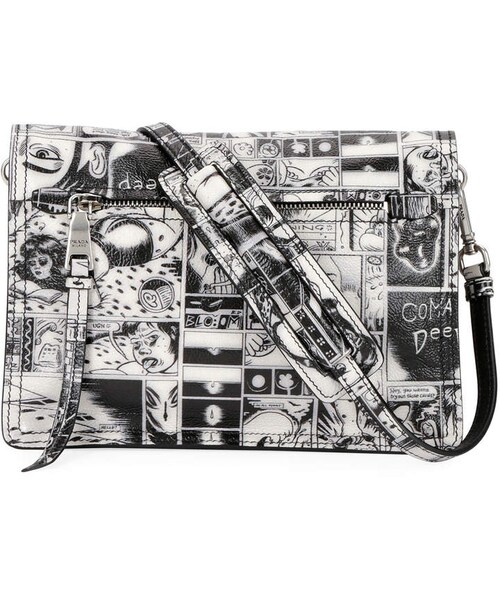 PRADA(プラダ)の「Prada Prada Comic-Print Etiquette Shoulder Bag(ショルダーバッグ・レディース・White・One Size)」の2枚目の写真