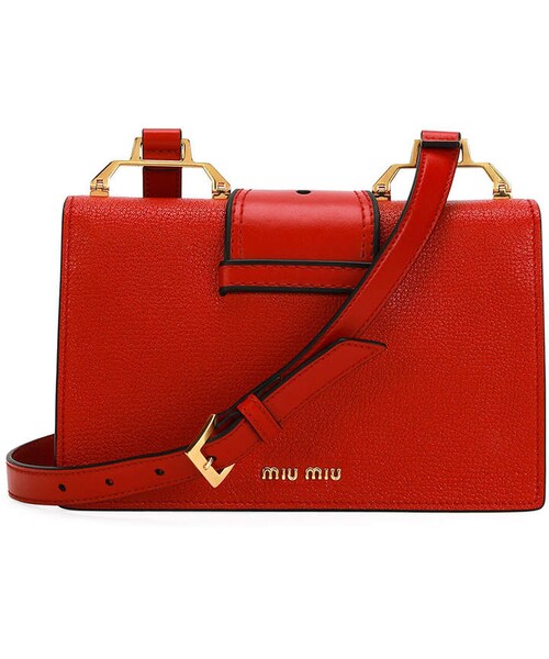 Miu Miu Lady Jeweled Madras Leather Shoulder Bag