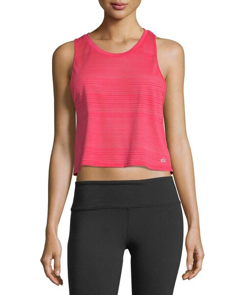 Alo Yoga（アロヨガ）の「Alo Yoga Track Racerback Cropped Mesh-Back Tank Top（T ...