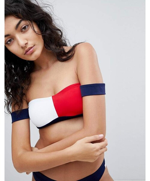 TOMMY HILFIGER（トミーヒルフィガー）の「Tommy Hilfiger Bandeau Bikini Top（水着・レディース・Multi・Us 6/Us 10/Us 4/Us 8）」の4枚目の写真