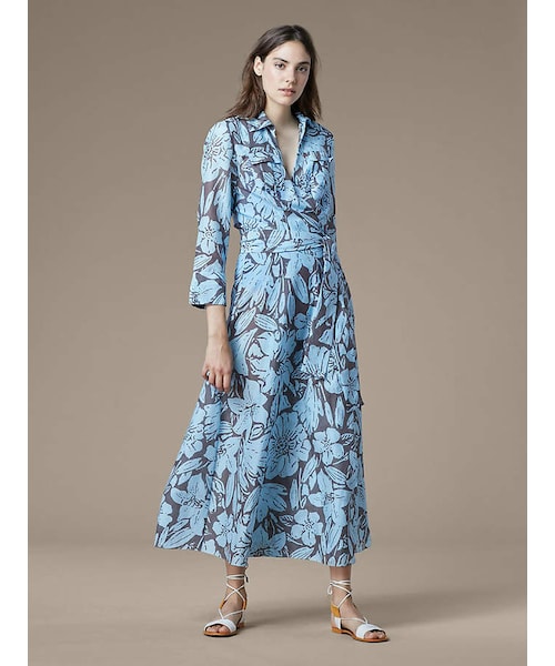 ワンピース DVF Mila Crepe Collared Wrap Dress DVF Mila Crepe Collared Wrap Dress (DIANE von FURSTENBERG