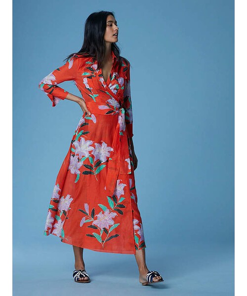 dvf collared wrap dress