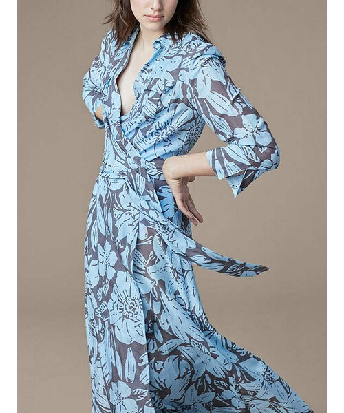 ワンピース DVF Mila Crepe Collared Wrap Dress DVF Mila Crepe Collared Wrap Dress (DIANE von FURSTENBERG