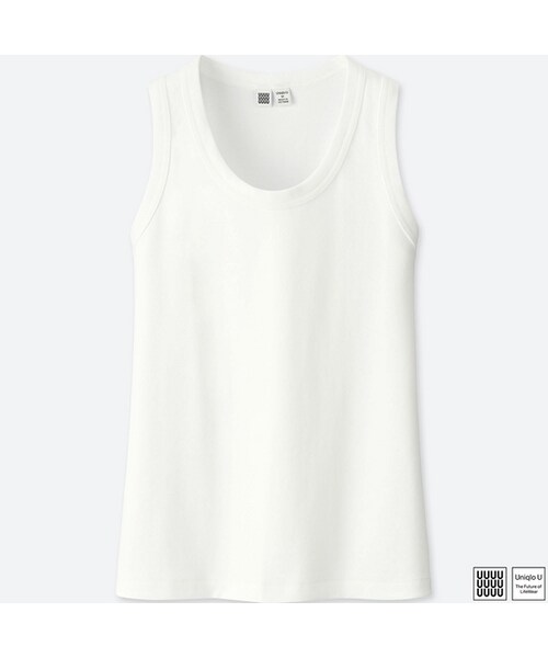 UNIQLO（ユニクロ）の「タンクトップ＋E（Tシャツ/カットソー・レディース・PURPLE 72/ORANGE 24/LIGHT GRAY 02/BLACK 09/RED 15/WHITE 00/BLUE 66・L/XL/M/XXL/S）」の2枚目の写真