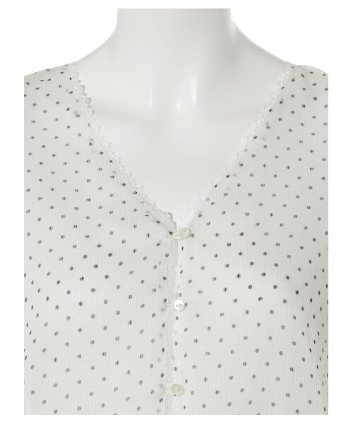 SNIDEL(スナイデル)の「ドットブラウスガウン(ガウン・レディース・WHTxBLK/NVYxWHT・F)」の7枚目の写真