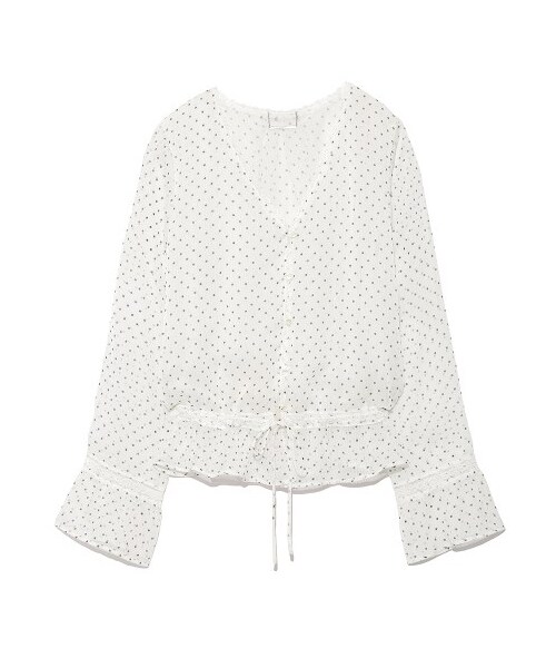 SNIDEL(スナイデル)の「ドットブラウスガウン(ガウン・レディース・WHTxBLK/NVYxWHT・F)」の3枚目の写真