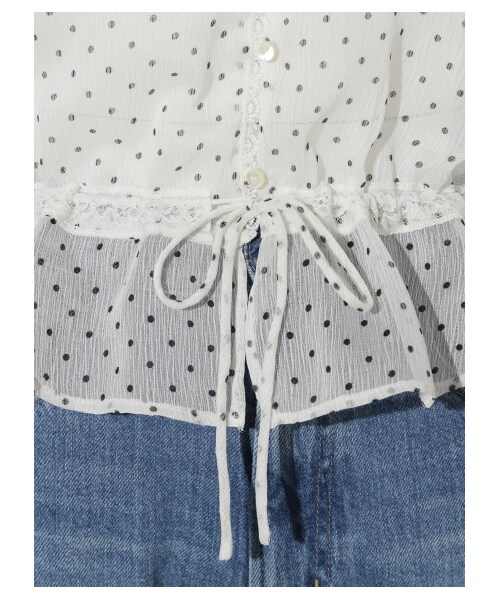 SNIDEL(スナイデル)の「ドットブラウスガウン(ガウン・レディース・WHTxBLK/NVYxWHT・F)」の9枚目の写真