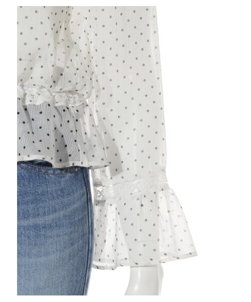 SNIDEL(スナイデル)の「ドットブラウスガウン(ガウン・レディース・WHTxBLK/NVYxWHT・F)」の8枚目の写真