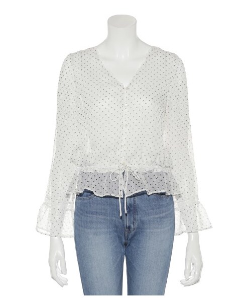 SNIDEL(スナイデル)の「ドットブラウスガウン(ガウン・レディース・WHTxBLK/NVYxWHT・F)」の4枚目の写真