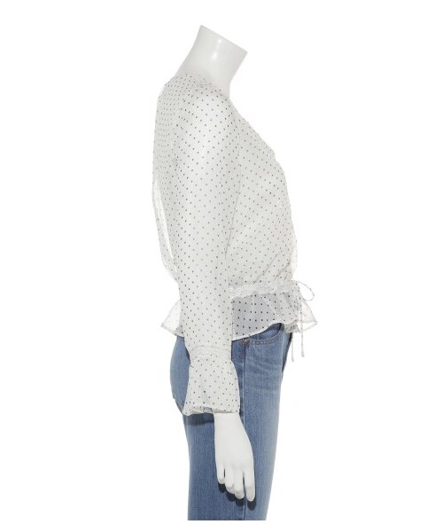 SNIDEL(スナイデル)の「ドットブラウスガウン(ガウン・レディース・WHTxBLK/NVYxWHT・F)」の6枚目の写真