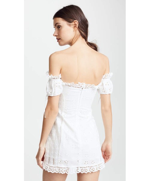 For Love & Lemons(フォーラブアンドレモン)の「For Love & Lemons Anabella Eyelet Lace Up Dress(ワンピース・レディース・White・XS/S/M/L)」の5枚目の写真
