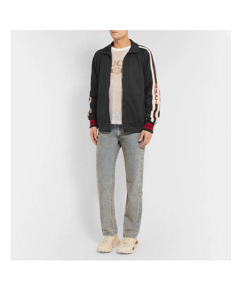 GUCCI(グッチ)の「Gucci Webbing-Trimmed Tech-Jersey Jacket(テーラードジャケット・メンズ・Black・XXL/S/XS)」の5枚目の写真