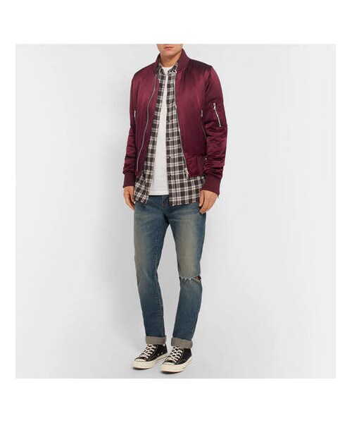 AMIRI(アミリ)の「AMIRI Silk-Satin Bomber Jacket(テーラードジャケット・メンズ・Purple・M/L/XL/XS)」の4枚目の写真