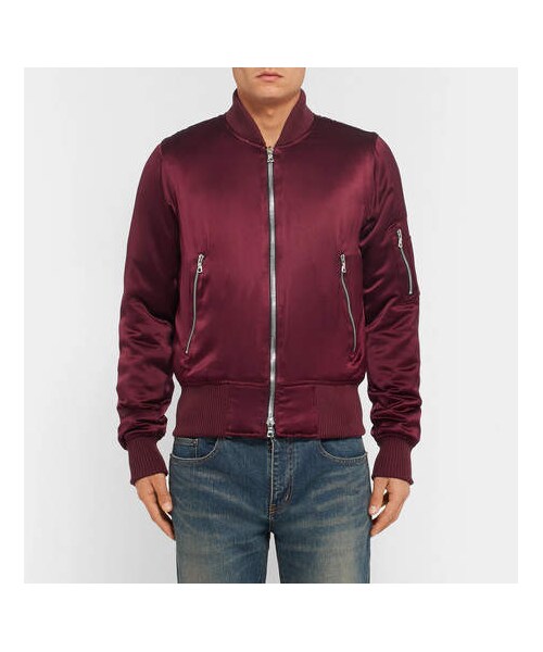 AMIRI(アミリ)の「AMIRI Silk-Satin Bomber Jacket(テーラードジャケット・メンズ・Purple・M/L/XL/XS)」の3枚目の写真