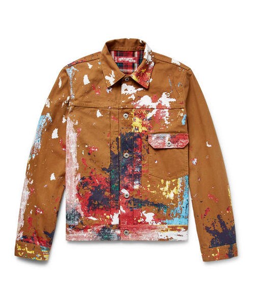 Junya Watanabe,Junya Watanabe + Levi's Slim-Fit Paint-Splattered  Cotton-Canvas Trucker Jacket - WEAR