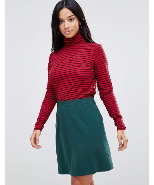asos（エイソス）の「ASOS Petite ASOS PETITE Tailored A-Line Mini Skirt（スカート・レディース・Green・Us 0/Us 12）」の4枚目の写真