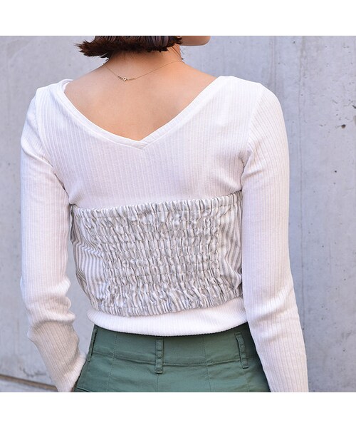 no brand（ノーブランド）の「【再入荷】Stripe Ribbon Corset（チューブトップ・レディース・その他）」の11枚目の写真