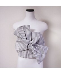 no brand | Stripe Ribbon Corset(チューブトップ)