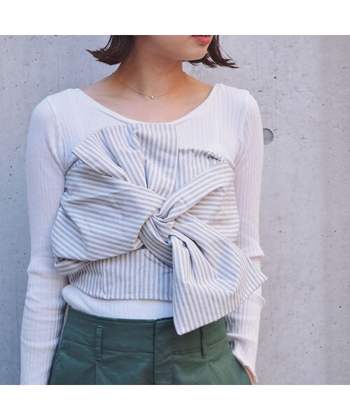no brand（ノーブランド）の「【再入荷】Stripe Ribbon Corset（チューブトップ・レディース・その他）」の9枚目の写真