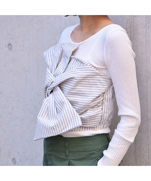 no brand（ノーブランド）の「【再入荷】Stripe Ribbon Corset（チューブトップ・レディース・その他）」の10枚目の写真