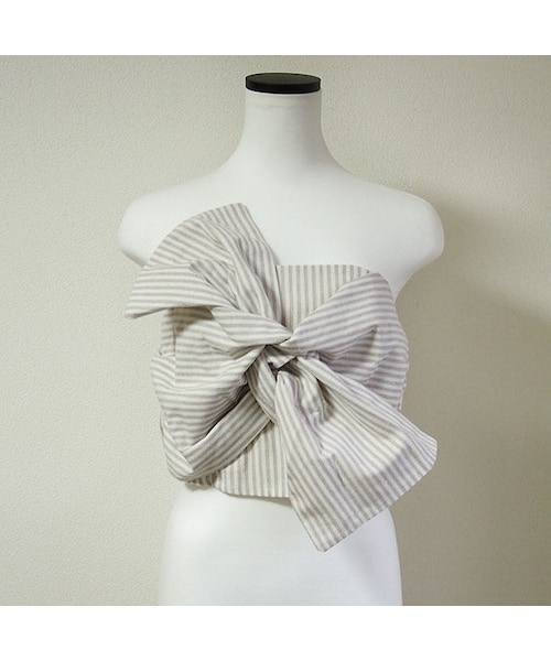 no brand（ノーブランド）の「【再入荷】Stripe Ribbon Corset（チューブトップ・レディース・その他）」の4枚目の写真