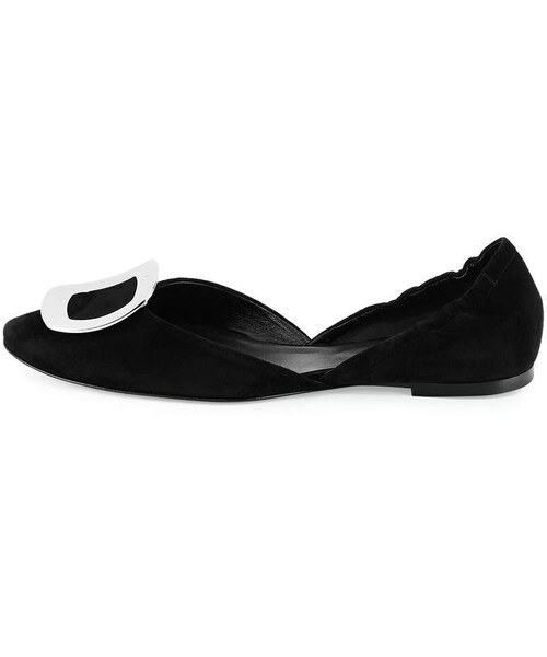 Roger Vivier（ロジェヴィヴィエ）の「Roger Vivier Ballerine Chips Suede d'Orsay Flat（シューズ・レディース・Black・5.5b / 35.5eu/5b / 35eu/8.5b / 38.5eu/11b / 41eu/12b / 42eu/9.5b / 39.5eu/10.5b / 40.5eu/10b / 40eu/11.5b / 41.5eu/9b / 39eu）」の4枚目の写真