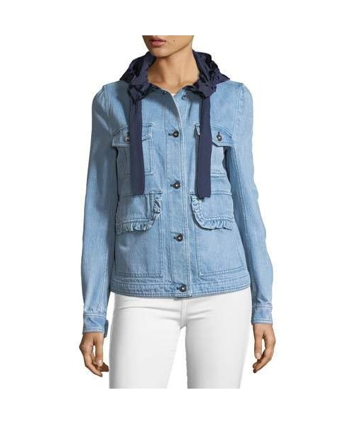 クリーニング済み〉モンクレール FAITH フリル デニムジャケット