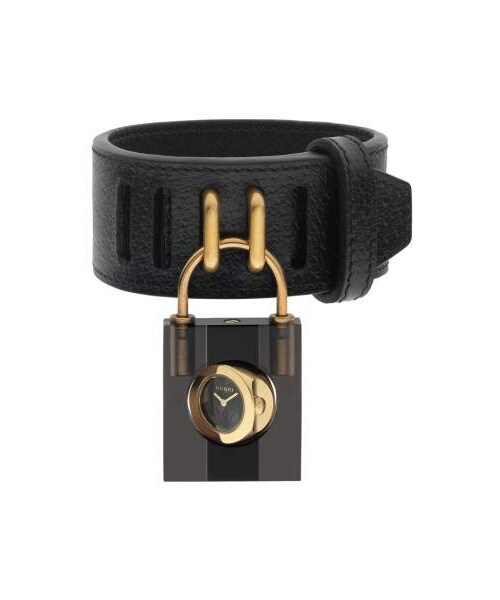 Gucci（グッチ）の「Gucci Twirl Small Leather Strap Padlock Watch, 17mm（アナログ腕時計