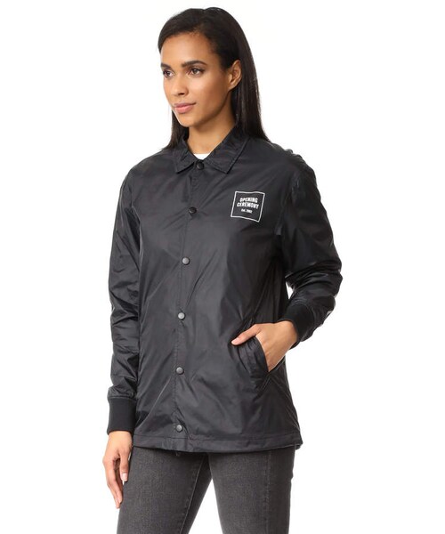OPENING CEREMONY - OPENINGCEREMONEYコーチジャケット Opening Ceremony Black Logo Coach Jacket Opening Ceremony