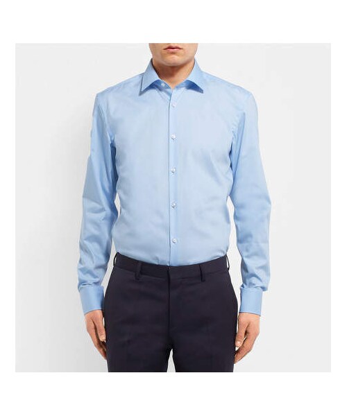 HUGO BOSS（ヒューゴボス）の「Hugo Boss Blue Jenno Slim-Fit Cotton Oxford Shirt（シャツ/ブラウス・メンズ・Blue・Eu40/Eu45/Eu39/Eu38/Eu41/Eu42/Eu44/Eu43）」の3枚目の写真