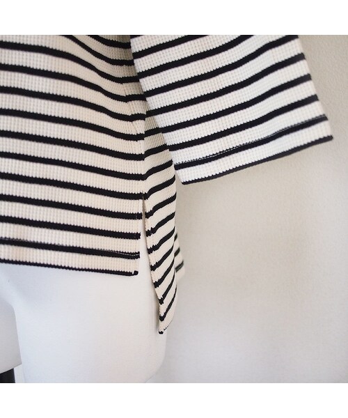 no brand（ノーブランド）の「BORDERワッフルTOPS（Tシャツ/カットソー・レディース・その他）」の5枚目の写真