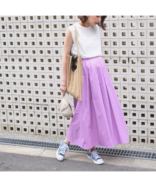 no brand(ノーブランド)の「カラーコットンロングSK(スカート・レディース・その他)」の6枚目の写真