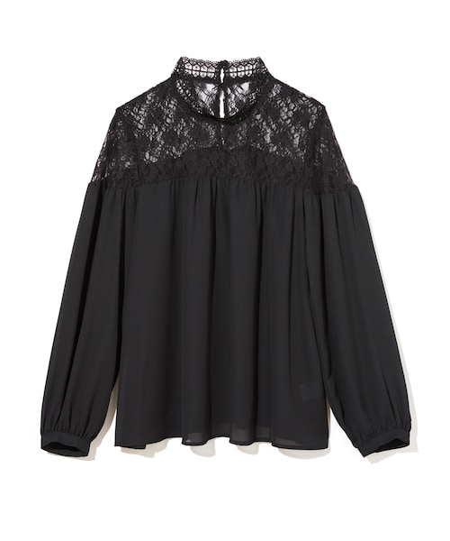 GRL（グレイル）の「フラワーチュールレースボリュームスリーブブラウス（シャツ/ブラウス・レディース・オフホワイト/ブラック/ピンク・M）」の2枚目の写真
