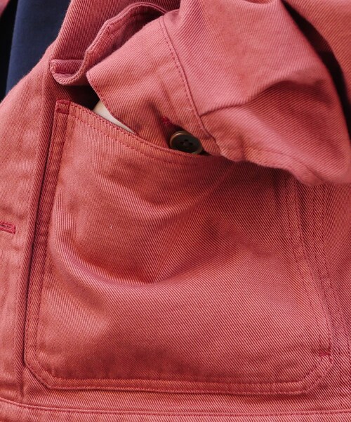 LIDNM（リドム）の「ガーメントダイカバーオール（カバーオール・メンズ・レッド・S/M/L）」の4枚目の写真