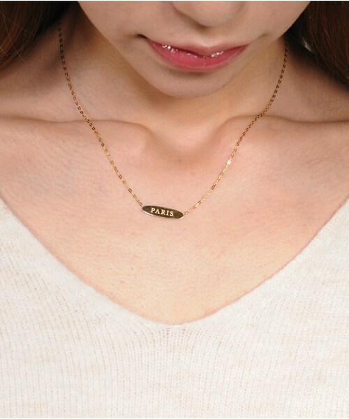 two ply（トゥープライ）の「トゥー プライ 618 パーソナライズ イニシャル ナンバー 誕生石 オーバル バー ネックレス（ネックレス・レディース・ゴールド・40cm）」の5枚目の写真