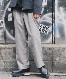 LIDNM | クラシカルチェックワイドスラックス(スラックス)