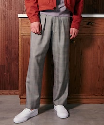 LIDNM | クラシカルチェックワイドスラックス(スラックス)